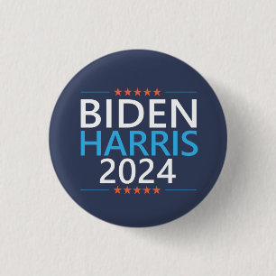 Badge Rond 2,50 Cm Biden Harris 2024 pour l'élection présidentielle