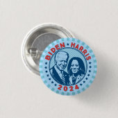 Badge Rond 2,50 Cm Biden Harris 2024 Retro (Devant & derrière)