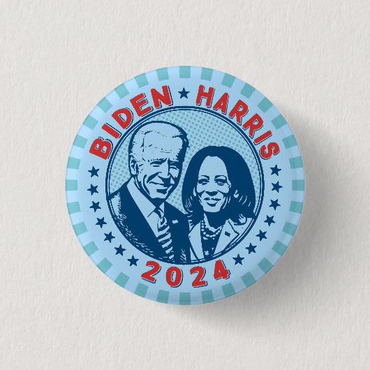 Badge Rond 2,50 Cm Biden Harris 2024 Retro (Devant)
