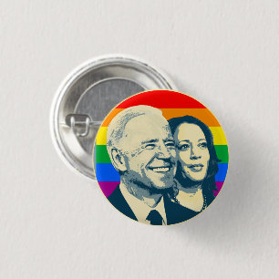 Badge Rond 2,50 Cm Biden Harris Rainbow Pride