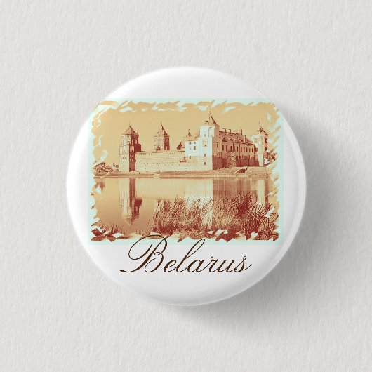 Badge Rond 2,50 Cm Biélorussie Mir Castle Architecture Button Pin (Devant)