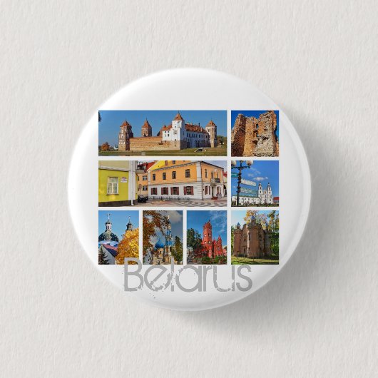 Badge Rond 2,50 Cm Biélorussie Mir Castle Architecture Button Pin (Devant)