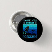 Badge Rond 2,50 Cm Bien Travailler Sous Pression Plongée Plongée Ocea (Devant & derrière)