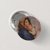 Badge Rond 2,50 Cm Bienheureuse Vierge Marie avec Bébé Jésus (Devant & derrière)