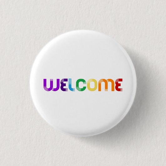 Badge Rond 2,50 Cm Bienvenue drapeau arc-en-ciel LGBT (Devant)