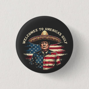 Badge Rond 2,50 Cm Bienvenue sur la côte Est de Trump aux États-Unis