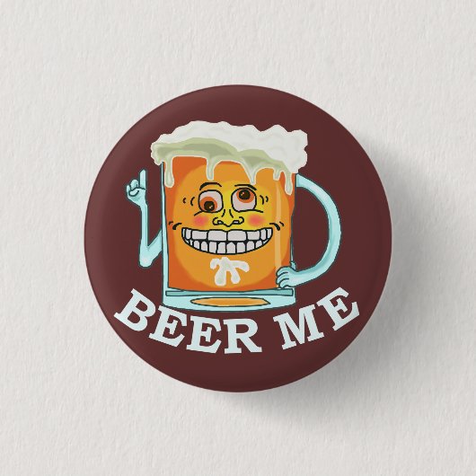 Badge Rond 2,50 Cm Bière drôle je (Devant)