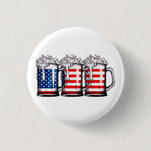 Badge Rond 2,50 Cm Bières Drapeau Américain 4 juillet Hommes Femmes M