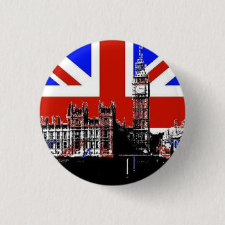 Badge Rond 2,50 Cm Big Ben et Union Jack
