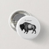 Badge Rond 2,50 Cm Big Bison Buffalo Thunder-Cove (Devant & derrière)