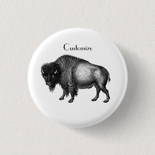 Badge Rond 2,50 Cm Big Bison Buffalo Thunder-Cove (Devant)