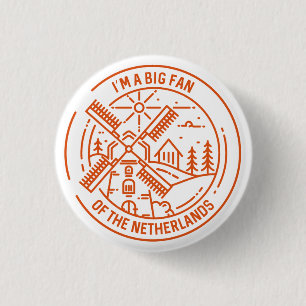 Badge Rond 2,50 Cm Big Fan Pays-Bas