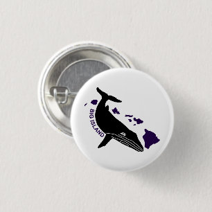 Badge Rond 2,50 Cm Big Island - Hawaii Purple Islands Humpback
