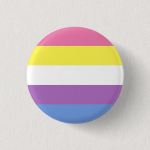 Badge Rond 2,50 Cm Bigender Pride Button (Yellow)