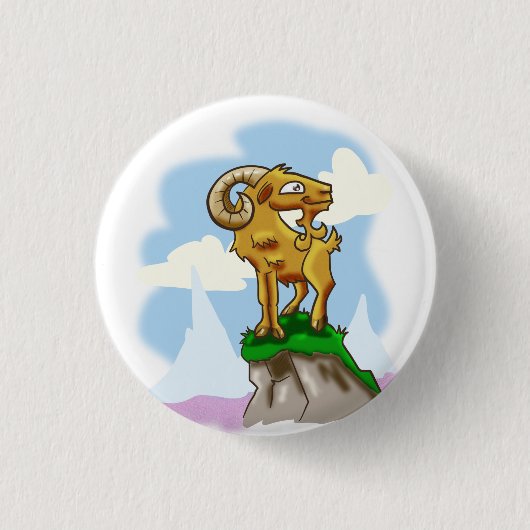 Badge Rond 2,50 Cm Bighorn Ram (Devant)
