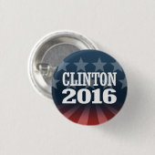 BADGE ROND 2,50 CM BILL CLINTON 2016 (Devant & derrière)