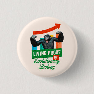 Badge Rond 2,50 Cm Biologie de l'évolution Humour des primates