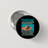 Badge Rond 2,50 Cm Biologiste marin (Devant & derrière)