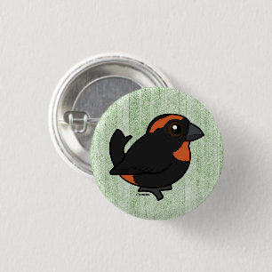 Badge Rond 2,50 Cm Birdor Puerto Rican Bullfinch Cartoon Bird