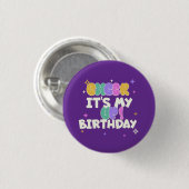 BADGE ROND 2,50 CM BIRTHDAY CHEER UP BUTTON  (Devant & derrière)