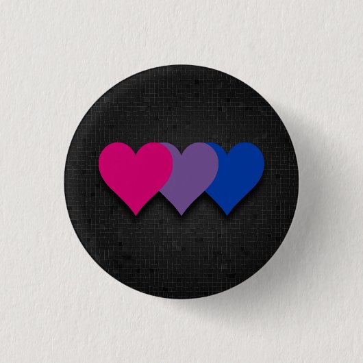 Badge Rond 2,50 Cm Bisexualité drapeau bouton noir (Devant)