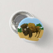 Badge Rond 2,50 Cm Bison américain (Devant & derrière)