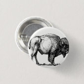 Badge Rond 2,50 Cm Bison de Buffalo américain (Devant & derrière)