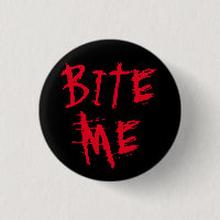 Bite me noir rouge sang typographie drôle Hallowee