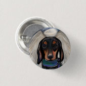 Badge Rond 2,50 Cm Black et Tan Dachshund (Devant & derrière)