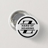 Badge Rond 2,50 Cm Black White Circle Monogram Hard of Hearing (Devant & derrière)