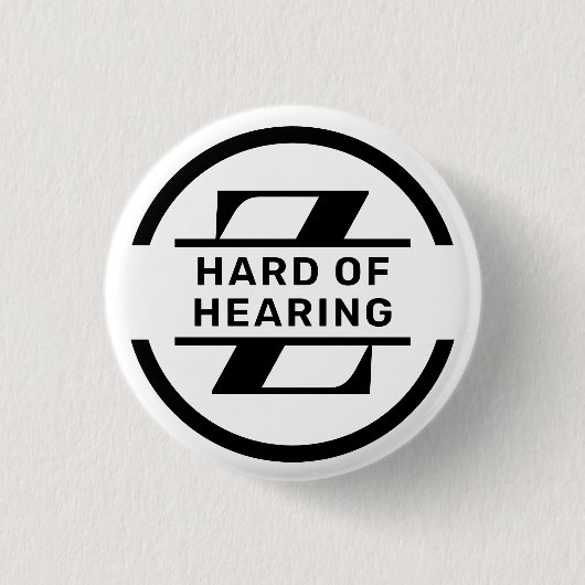 Badge Rond 2,50 Cm Black White Circle Monogram Hard of Hearing (Devant)