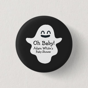 Badge Rond 2,50 Cm Black & White Oh Baby ! Baby shower d'Halloween fa