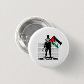 BADGE ROND 2,50 CM BLANC PALESTINE LIBRE (Devant & derrière)