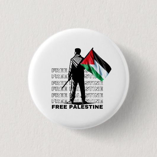 BADGE ROND 2,50 CM BLANC PALESTINE LIBRE (Devant)