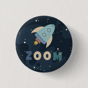 Badge Rond 2,50 Cm Blast Off Zoom Premier voyage autour du Soleil