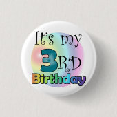 Badge Rond 2,50 Cm Blauwe C'est mon 3e anniversaire (Devant)