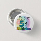 Badge Rond 2,50 Cm Blauwe C'est mon 5e anniversaire (Devant & derrière)