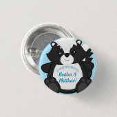 Badge Rond 2,50 Cm Bleu Baby shower (Devant & derrière)