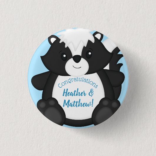 Badge Rond 2,50 Cm Bleu Baby shower (Devant)