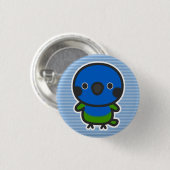 Badge Rond 2,50 Cm Bleu-couronné Conure (Devant & derrière)