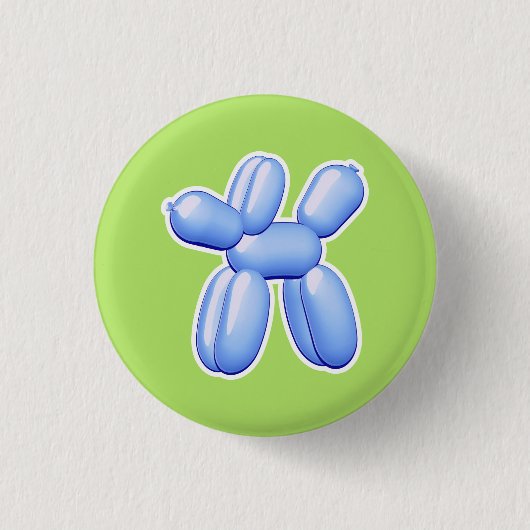 Badge Rond 2,50 Cm Bleu de chien animal de ballon (Devant)