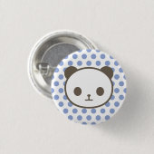 Badge Rond 2,50 Cm bleu de panda (Devant & derrière)