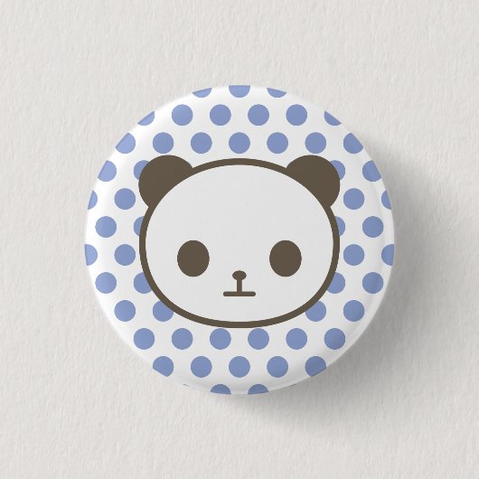 Badge Rond 2,50 Cm bleu de panda (Devant)