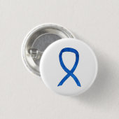 Badge Rond 2,50 Cm Bleu Sensibilisation Ruban Art Customisé Pins de m (Devant & derrière)