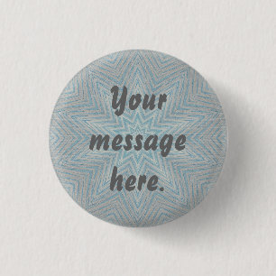 Badge Rond 2,50 Cm Bleu Silver Star Kaleidoscope Vos Mots Boutons