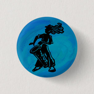 Badge Rond 2,50 Cm Bleu tambour Boogie Nights New York