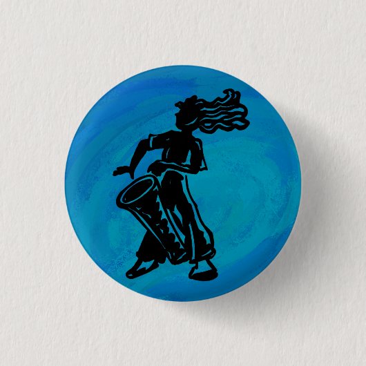 Badge Rond 2,50 Cm Bleu tambour Boogie Nights New York (Devant)