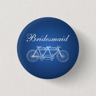 Badge Rond 2,50 Cm Bleu tandem de vélo de faveur élégante de