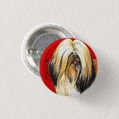 Badge Rond 2,50 Cm Bloc de couleur Lhassa Apso (Devant & derrière)
