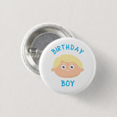 Badge Rond 2,50 Cm Blonde Boy (Devant & derrière)
